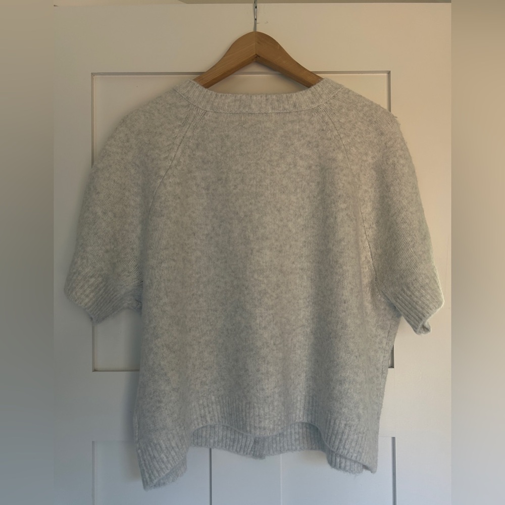 Universal Thread Light Gray Short Sleeve Button Cardigan - Picture 2 of 4